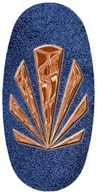 DASOV 602 CP SH BL Copper Sunburst Shimmer Blue Background